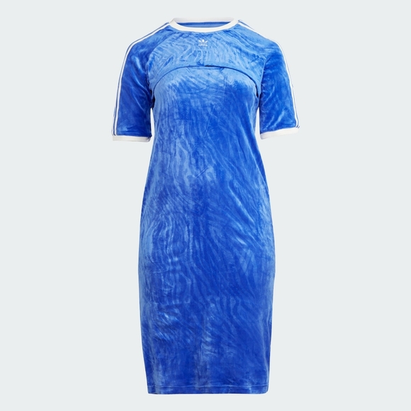 NEW NWT - RARE HTF OOS - Adidas Originals Women's Velour Versatile Dress - Blue - Picture 1 of 3